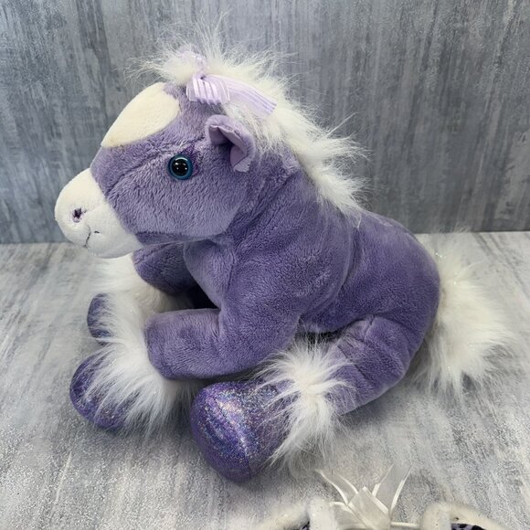 Build a Bear Sparkle Purple Pegasus Horse Princess Outfit Accessory - Picture 7 of 9